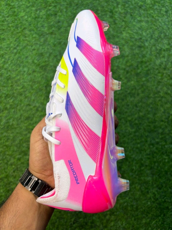Predator Elite White Pink Low-top FG With Lace  - 7.5