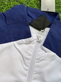 Madrid White Yellow And Navy Blue Colour Mix Windbreaker Jacket  - S