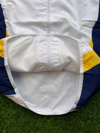 Madrid White Yellow And Navy Blue Colour Mix Windbreaker Jacket  - S