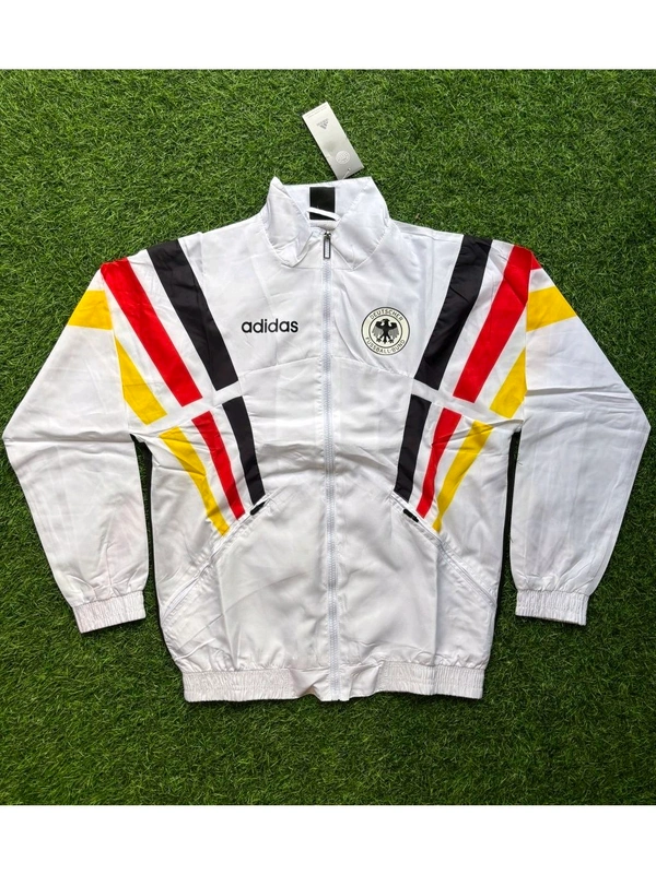 Germany White Colour Retro Style Windbreaker Jacket  - S
