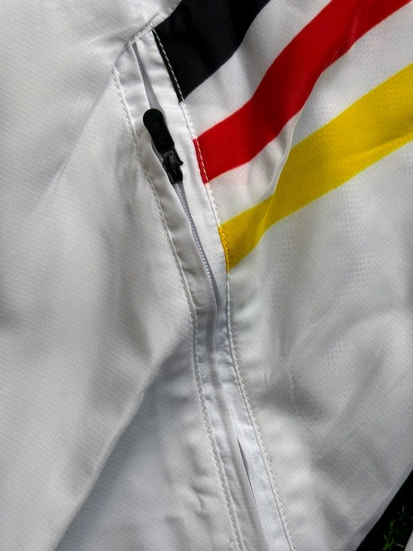Germany White Colour Retro Style Windbreaker Jacket  - S
