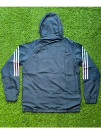 Madrid Navy Blue Colour Windbreaker Jacket With Hoodi  - S