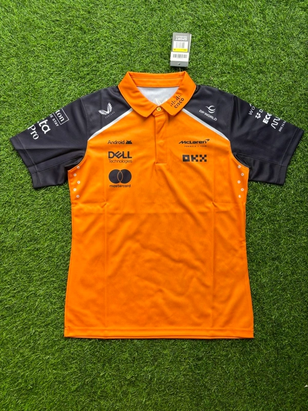 2025 McLaren F1 Team Polo shirt in Papaya and Black Colour  - M