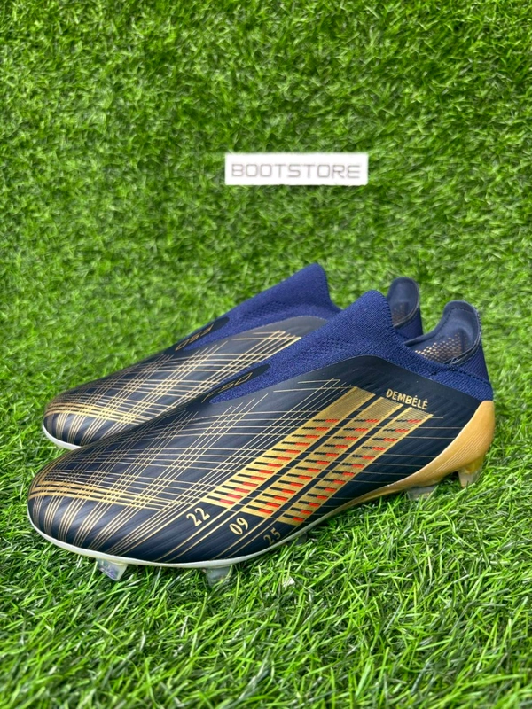 F50 Elite Navy Blue And Gold Colour FG Without Lace(O DEMBELE) - 6.5