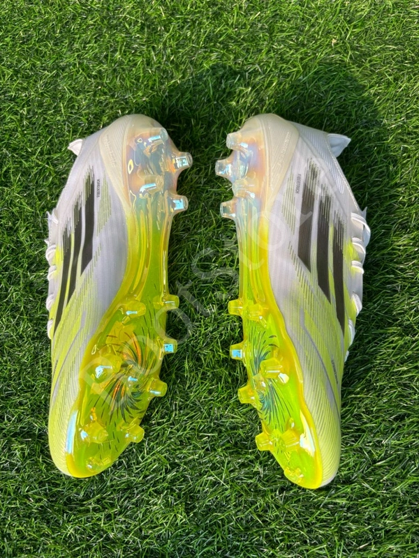 F50 Elite White Light Green Low-top FG With Lace - 6.5