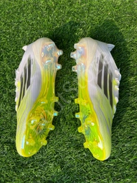 F50 Elite White Light Green Low-top FG With Lace - 7.5
