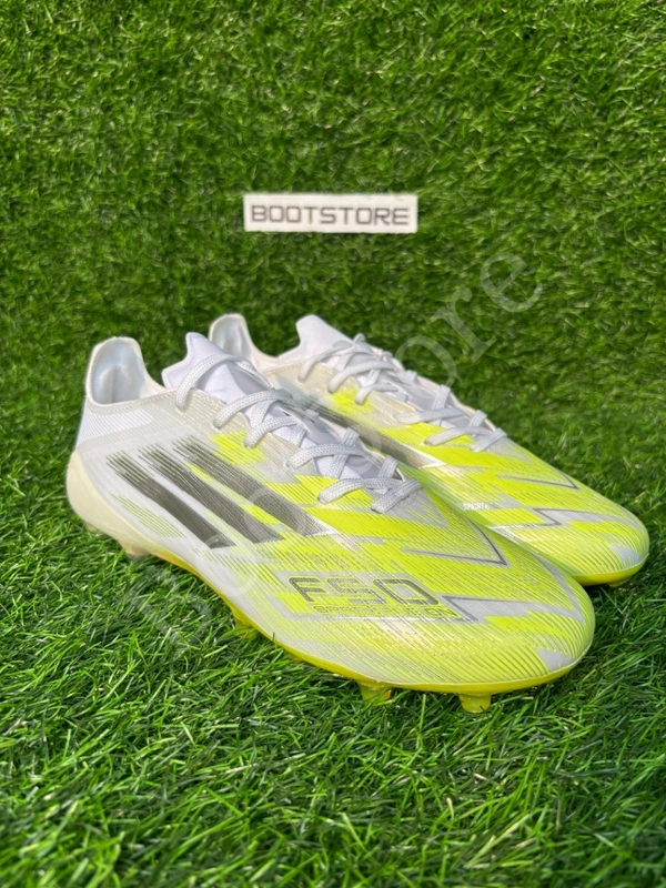 F50 Elite White Light Green Low-top FG With Lace - 8
