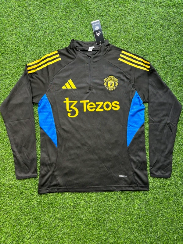Manchester United Black Yellow Colour Combination Training Suit - M