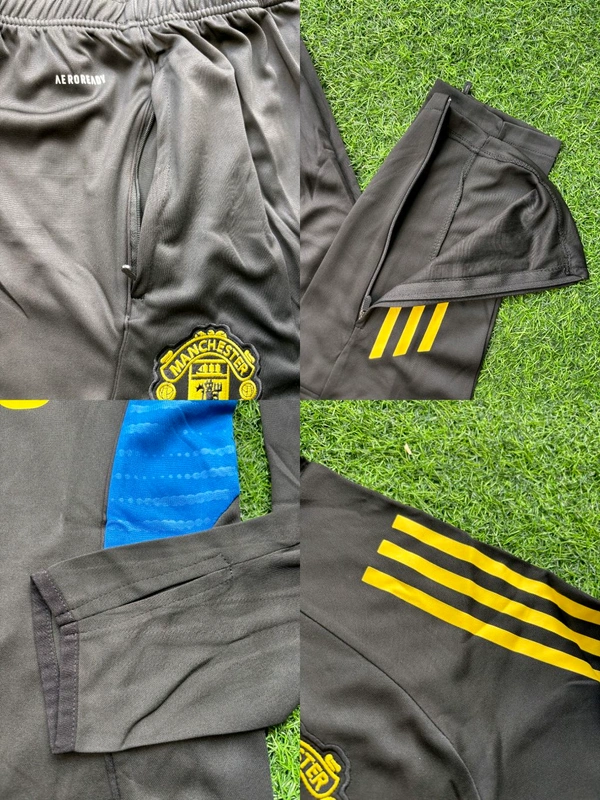 Manchester United Black Yellow Colour Combination Training Suit - L