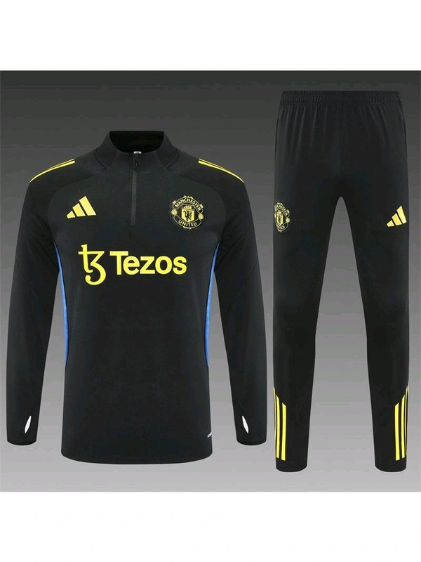 Manchester United Black Yellow Colour Combination Training Suit - XL