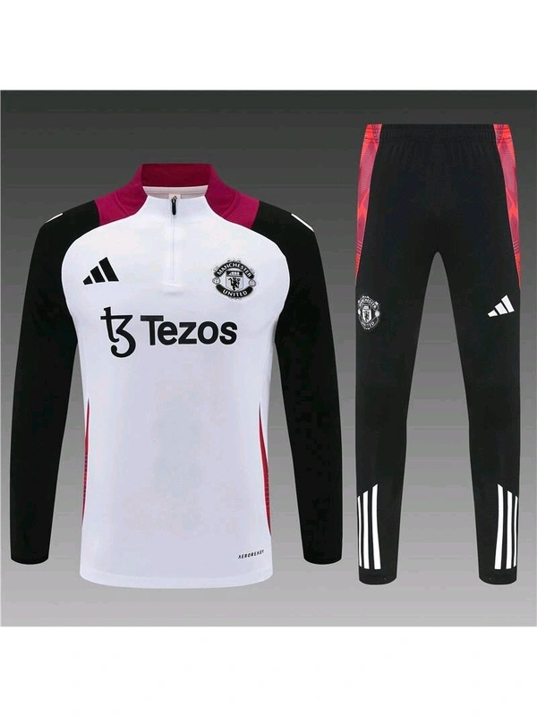 Manchester United White And Black Colour Training Suit - L