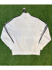 Madrid White Colour With Black Stripe Windbreaker Jacket - S