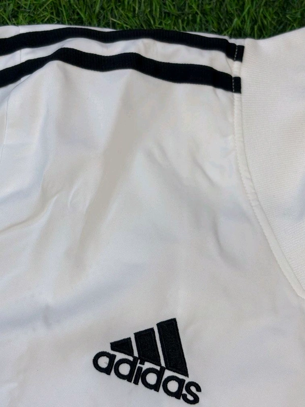 Madrid White Colour With Black Stripe Windbreaker Jacket - M