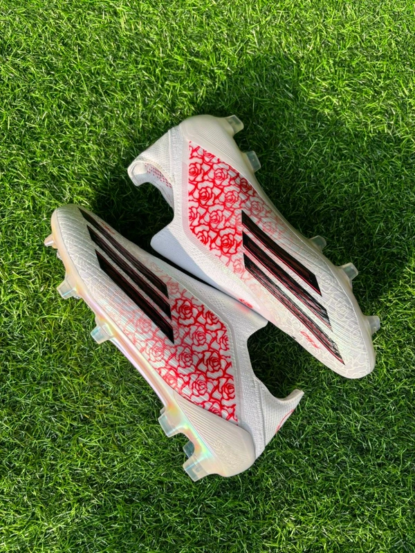 F50 Elite White Red Low-top FG Without Lace - 6.5