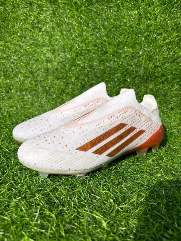 F50 Elite White Brown Colour Low-top FG Without Lace - 7.5