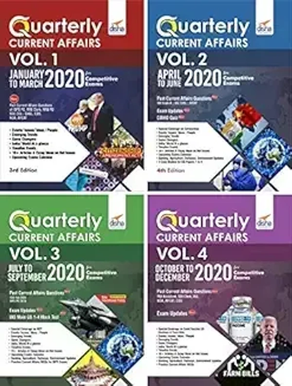 Disha YEARLY Current Affairs Pack of 4 Quarterly Issues (January to December 2020) for Competitive Exams 3rd Edition (Paperback, Disha Experts) 9789390486793