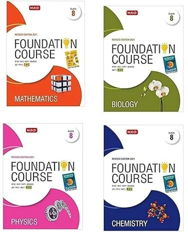 MTG Learning Media MTG JEE Foundation PCMB ( Phy + Chem + Bio + Maths) for IIT-JEE/NEET/Olympiad for Class 8 (Set of 4 books) [Paperback] MTG Editorial Board