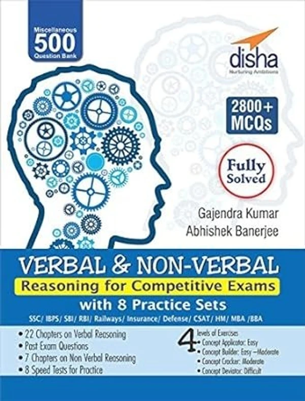 Disha Publications Verbal & Non-Verbal Reasoning for Competitive Exams - SSC/ Banking/ Rlwys/ Insurance/ MBA/ BBA/ CLAT/ AFCAT 1 Edition (English, Paperback, Abhishek Banerjee, Gajendra Kumar)