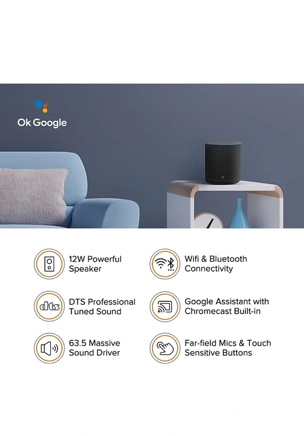 Xiaomi  Smart Speaker With Google Assistant (Black) - Black