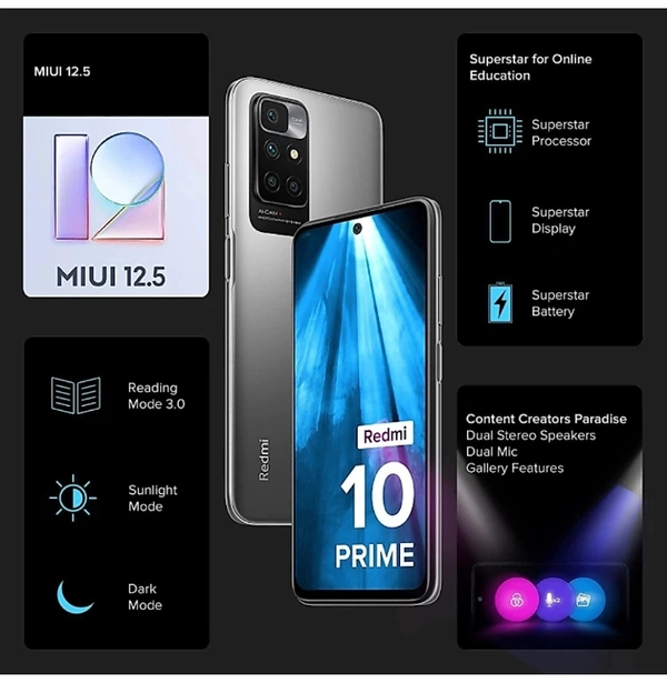 Redmi  10prime 4GB Ram 64GB Rom  - Phantom Black,