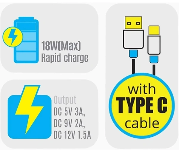 ZEBRONICS  Zeb- MA5311Q 3 A Mobile Charger with Detachable Cable (Black, Cable Included) - white, 150g