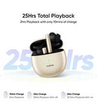 Realme  Buds Air 2 with Active Noise Cancellation (ANC) Bluetooth Headset (Closer Gold, True Wireless) - Closer Gold