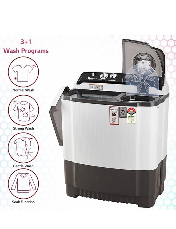 LG 8.5 kg Semi Automatic Top Load Grey, White (P8535SGMZ)