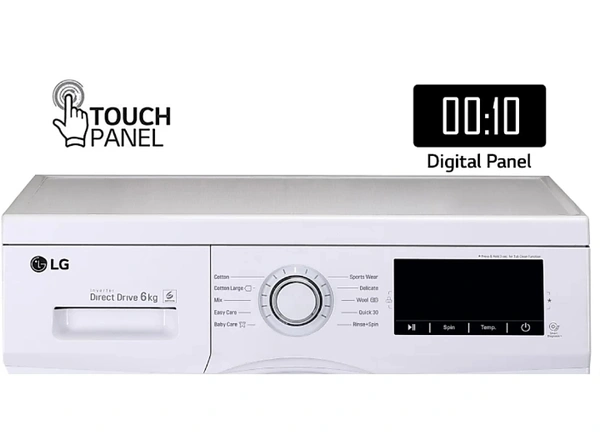 LG 6 kg 5 Star Fully Automatic Front Load with In-built Heater White (FHM1006ADW)