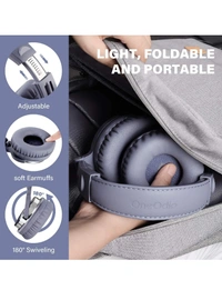 OneOdio Pro-10 Over Ear Headphone, Wired DJ Bass Headsets with 50mm Driver, Foldable Lightweight Headphones with Shareport and Mic for Recording Monitoring Podcast Guitar PC TV(Light Blue) - Light Blue