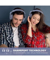 OneOdio Pro-10 Over Ear Headphone, Wired DJ Bass Headsets with 50mm Driver, Foldable Lightweight Headphones with Shareport and Mic for Recording Monitoring Podcast Guitar PC TV(Light Blue) - Light Blue