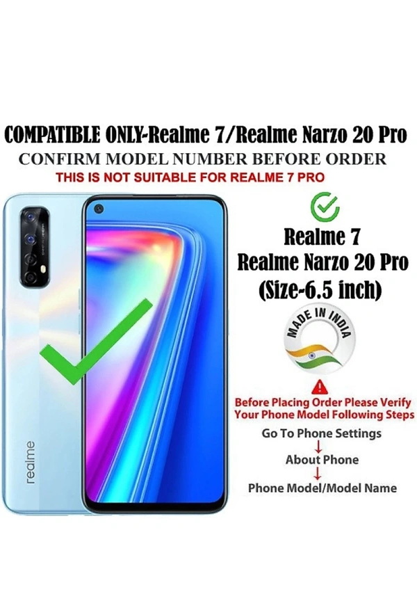 Krofty Flip Cover for Realme 7 & Narzo 20 Pro - Brown 