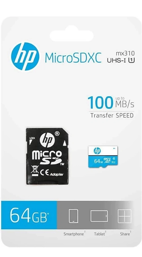 HP U1 64 GB MicroSDXC CIlass 10 100 MB/s Memory Card (With Adapter)