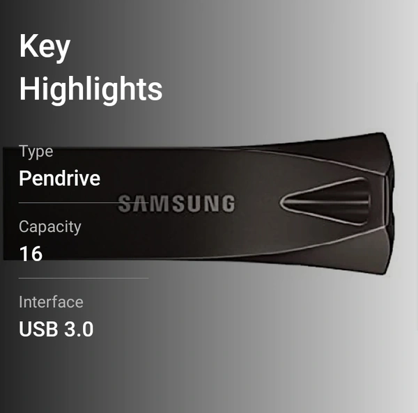 Anti Blue SAMSUNG 16 GB PENDRIVE 16 Pen Drive (Black)