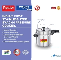 Prestige Deluxe Alpha Svachh 10 L Induction Bottom Pressure Cooker (Stainless Steel