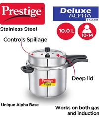 Prestige Deluxe Alpha Svachh 10 L Induction Bottom Pressure Cooker (Stainless Steel