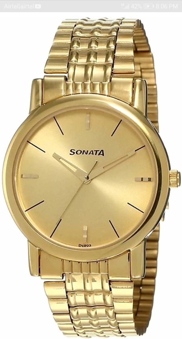 Sonata Men's Watch - gold