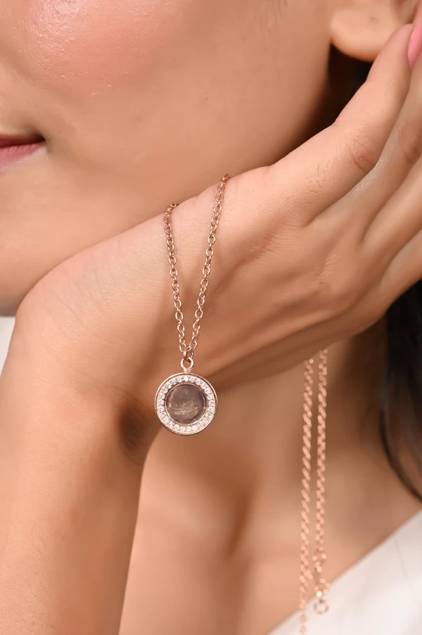 Mira Cosmos Inspired Pendent - Rose Gold, Pendent Length: 20 Inch, Pendent