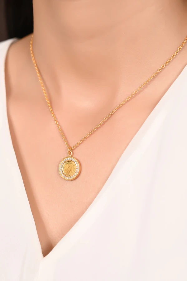 Mira Cosmos Inspired Pendent - Yellow Gold, Pendent Length: 20 Inch, Pendent