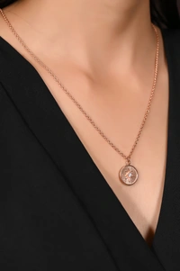 Mira Ray Of Sunshine  - Rose Gold, Pendent Length: 20 Inch, Pendent