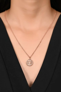 Mira Ray Of Sunshine  - Rose Gold, Pendent Length: 20 Inch, Pendent