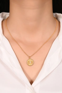Mira Ray Of Sunshine  - Yellow Gold, Pendent Length: 20 Inch, Pendent