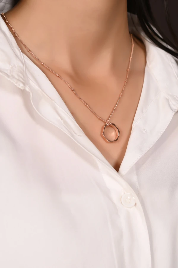 Mira Molten - Rose Gold, Pendent Length: 20 Inch, Pendent