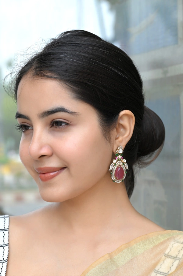 Navmi Mozonite Polki Earrings