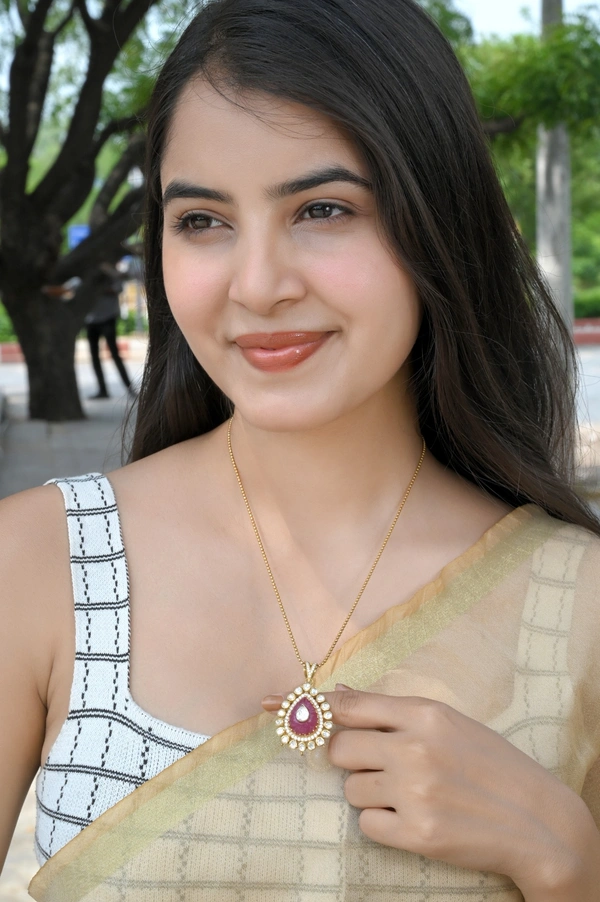 Classic Mozonite Polki Pendent