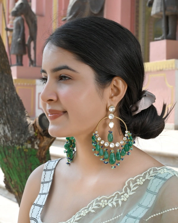 Kashish Mozonite Polki Chandbali