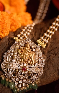 Krishna Mozonite Polki Pendent