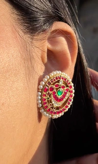 Shreenika Mozonite Polki E/R - Gold