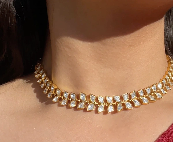 Saachi Mozonite Polki Necklace