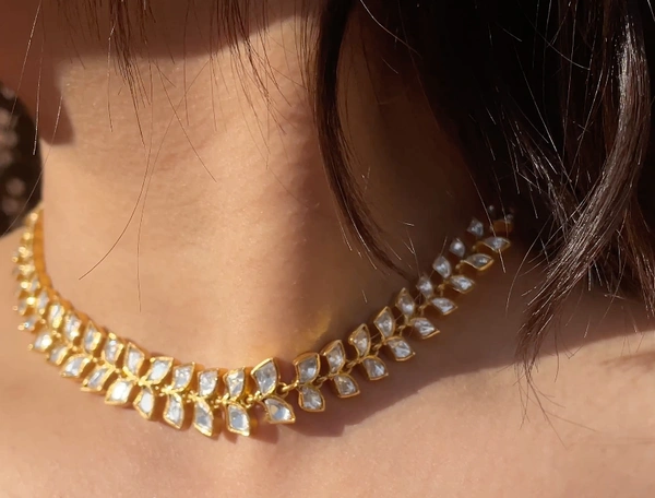 Saachi Mozonite Polki Necklace