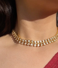 Saachi Mozonite Polki Necklace